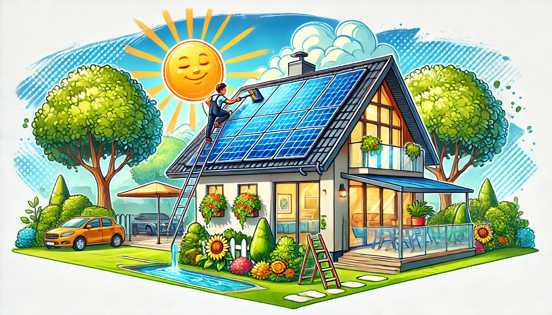 Einfamilienhaus mit PV-Anlage